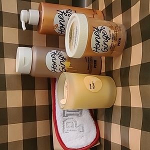 NEW LOWER PRICE💕VS PINK HONEY GINGER BATHTIME BUNDLE w FREE SLEEP MASK 🧘‍♂️😍